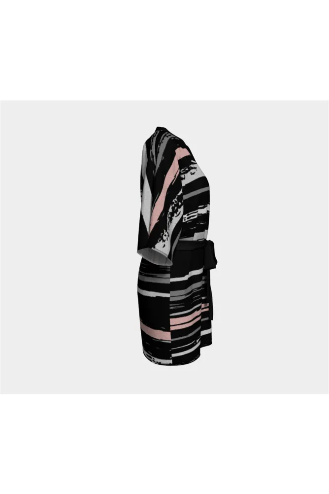 Pink Streak Kimono Robe