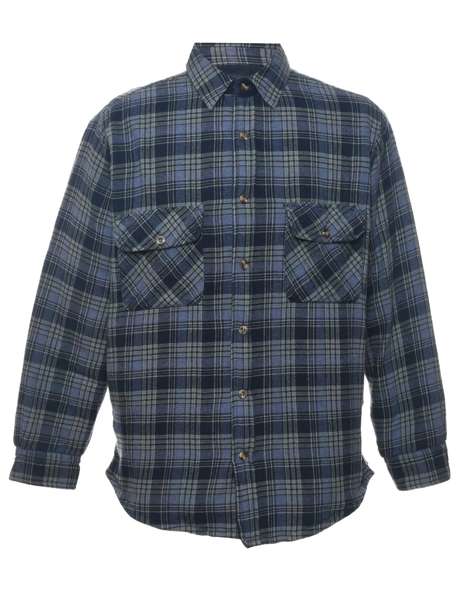 Puritan Navy Classic Checked  Shirt - M