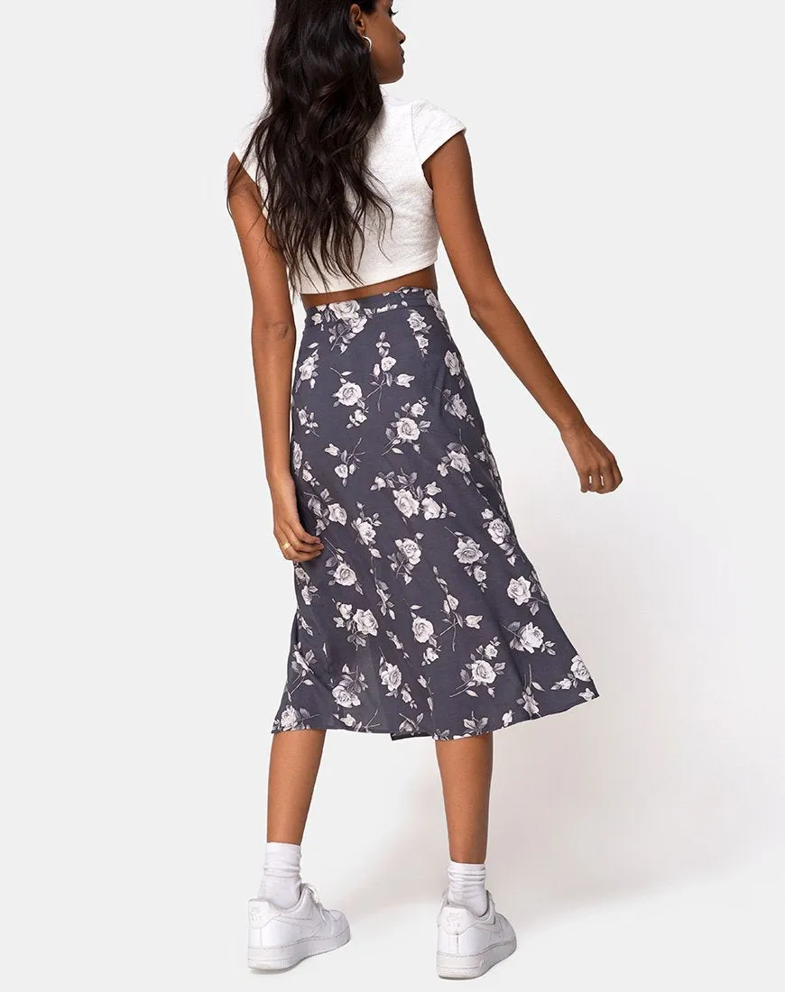 Saika Skirt in White Rose Grey