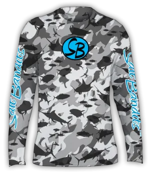 Salt Bandits™ Gray Camouflage Performance Long Sleeve T-Shirt