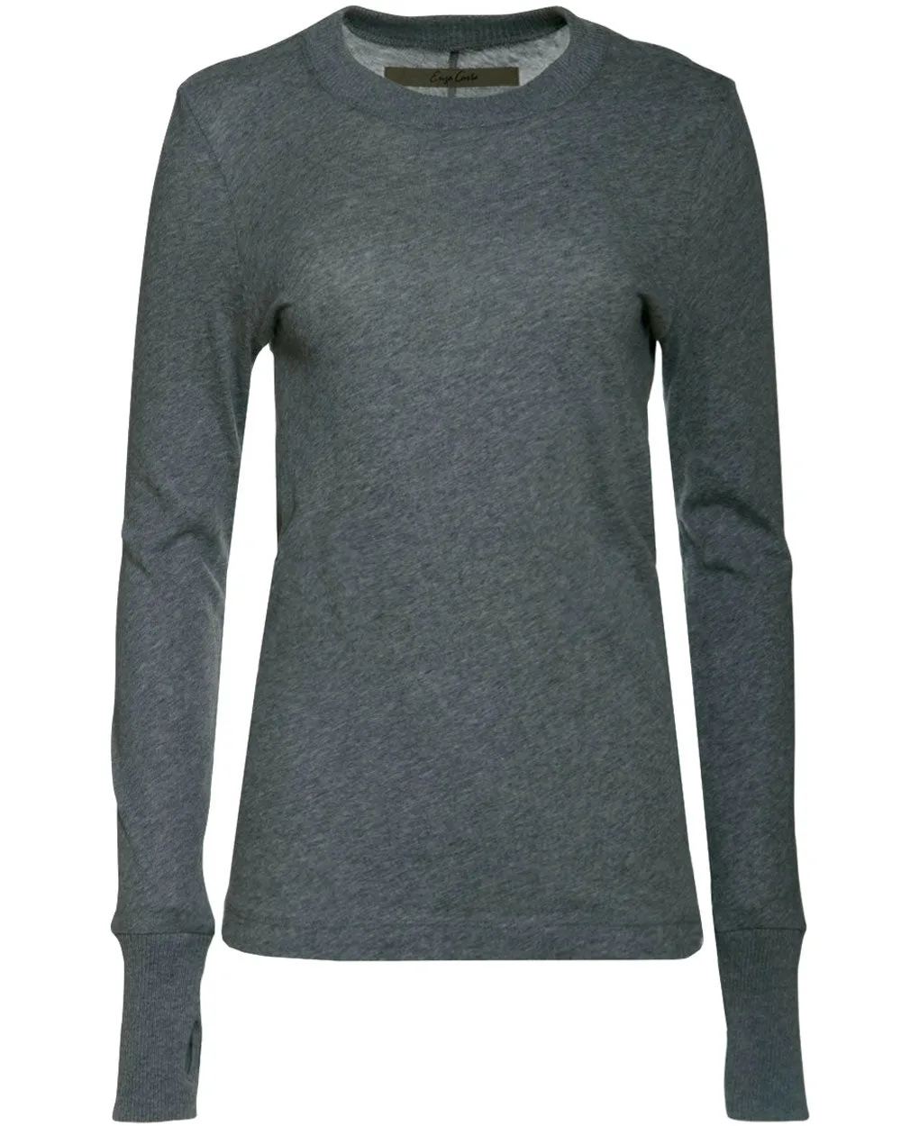 Smoke Cashmere Crewneck Easy Top