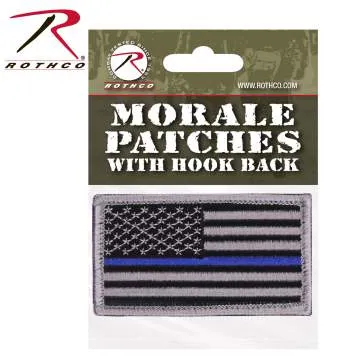 Thin Blue Line Police U.S. Flag Patch - Hook Back