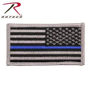 Thin Blue Line Police U.S. Flag Patch - Hook Back