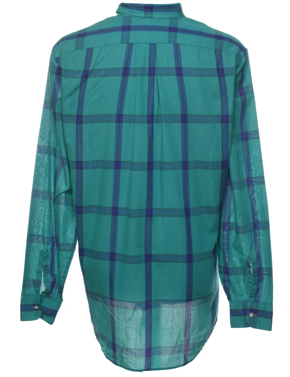 Turquoise Checked Shirt - L