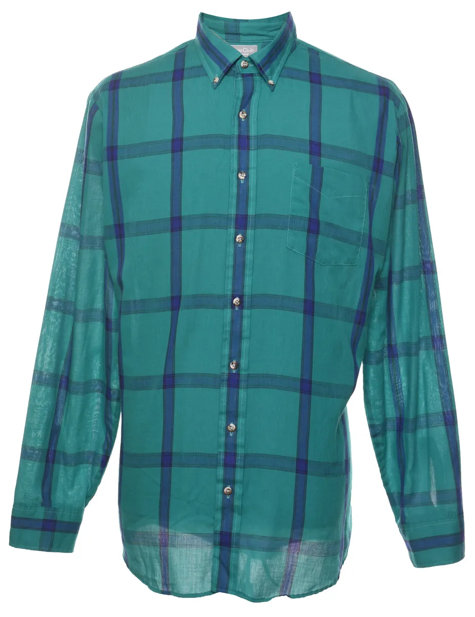 Turquoise Checked Shirt - L