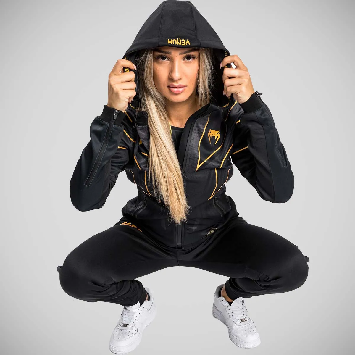 Venum UFC Authentic Fight Night 2.0 Women's Walkout Hoodie Black/Gold