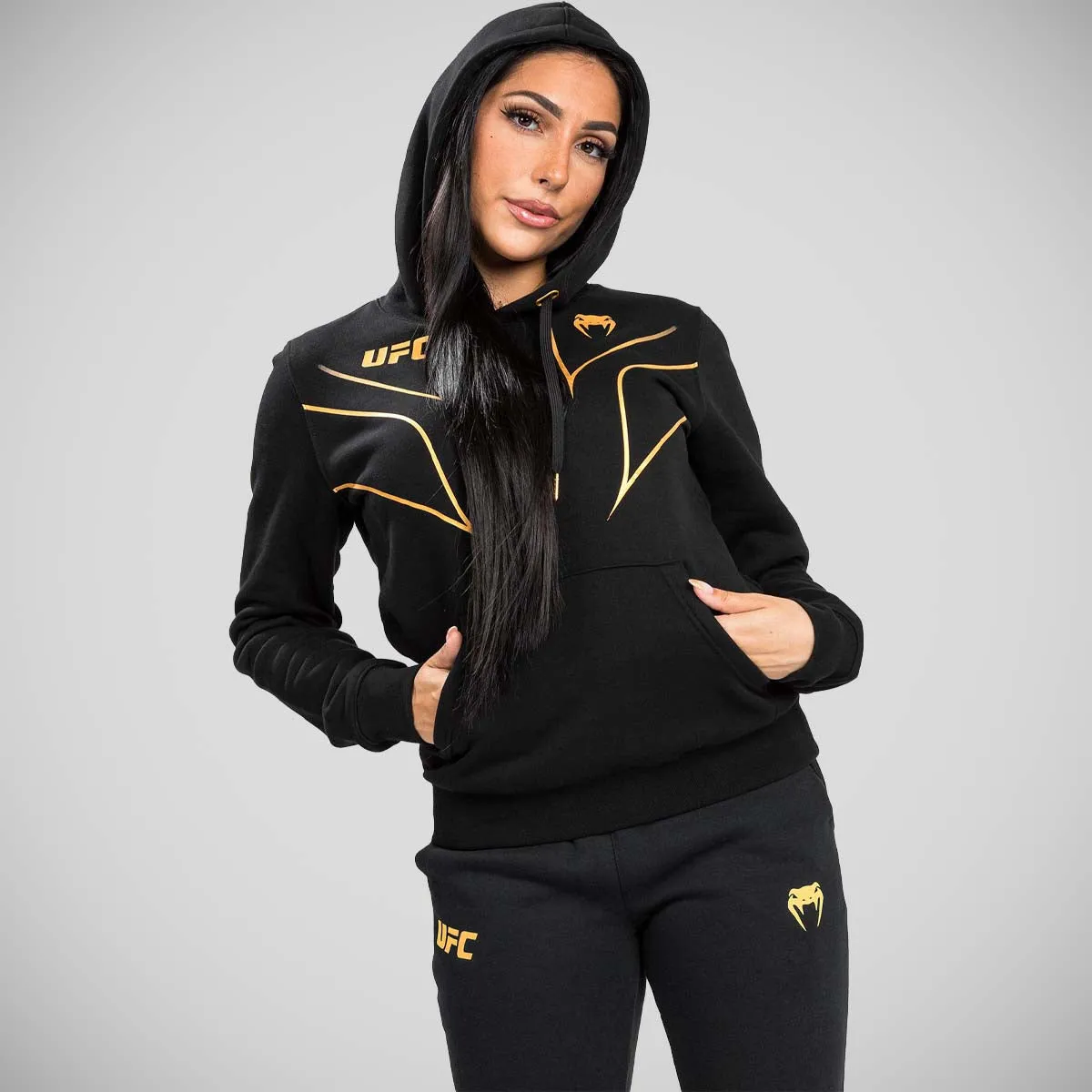 Venum UFC Fight Night 2.0 Replica Women's Hoodie Black/Gold