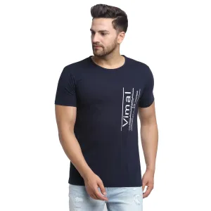 Vimal Jonney Round Neck Dark Blue T-shirt For Men's