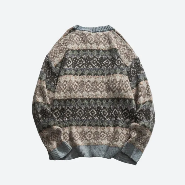 Vintage Jacquard Knitted Sweater