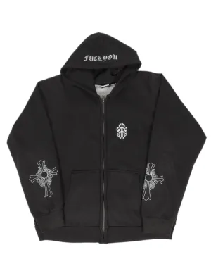 Vintage "Fuck You" Thermal Zip Hoodie