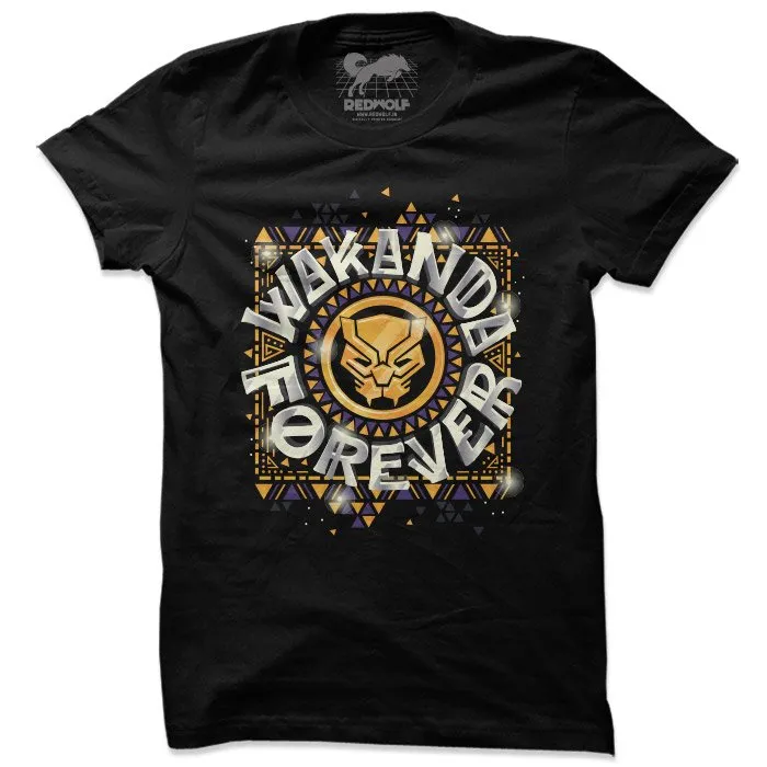 Wakanda Forever Emblem - Marvel Official Black T-shirt