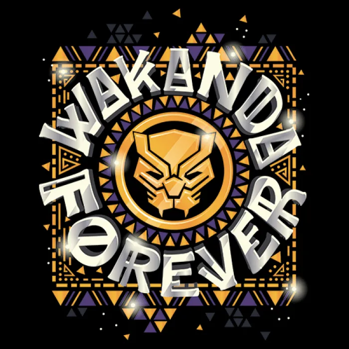 Wakanda Forever Emblem - Marvel Official Black T-shirt