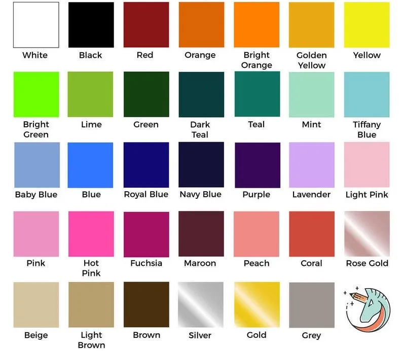 Wefab Iron on Heat Transfer Vinyl Sheet Solid Colors