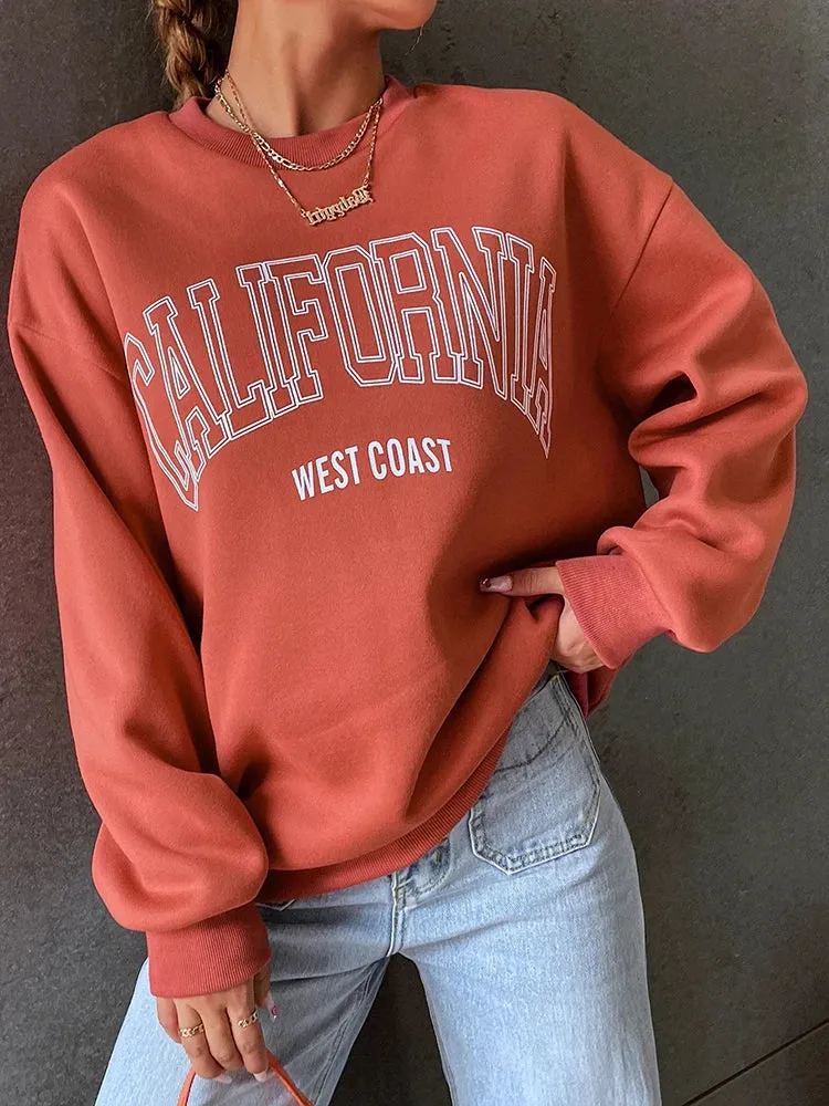 West coast California fall round neck cute sweater