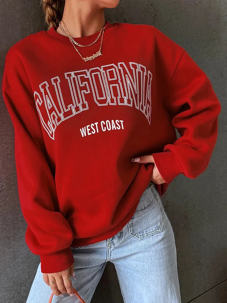 West coast California fall round neck cute sweater