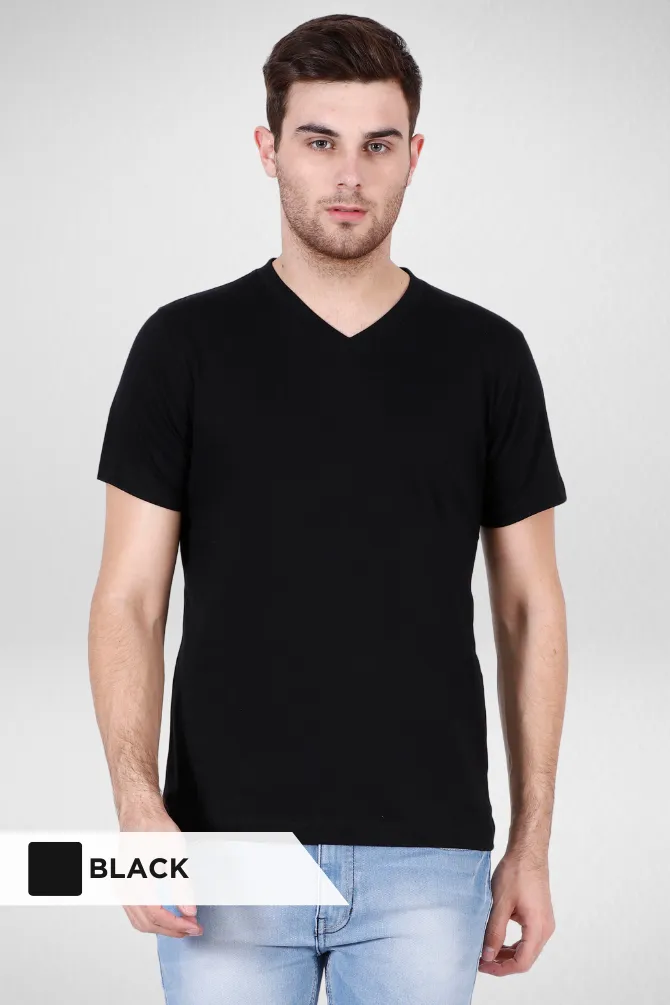 White and Black V Neck T-Shirts Combo for Men