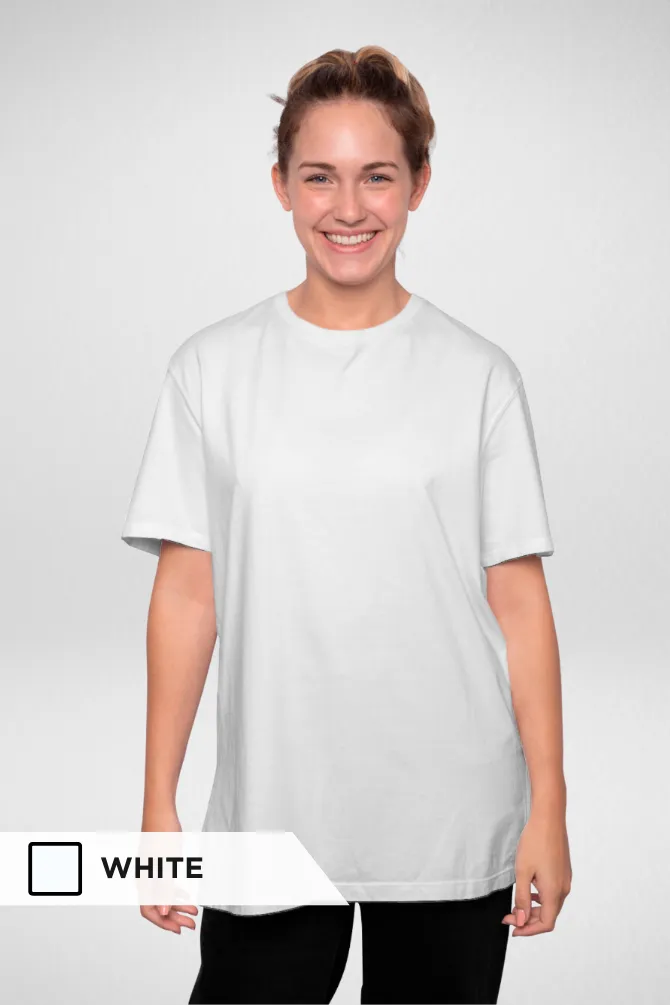 White and Lavender Oversized T-Shirts Combo for Women