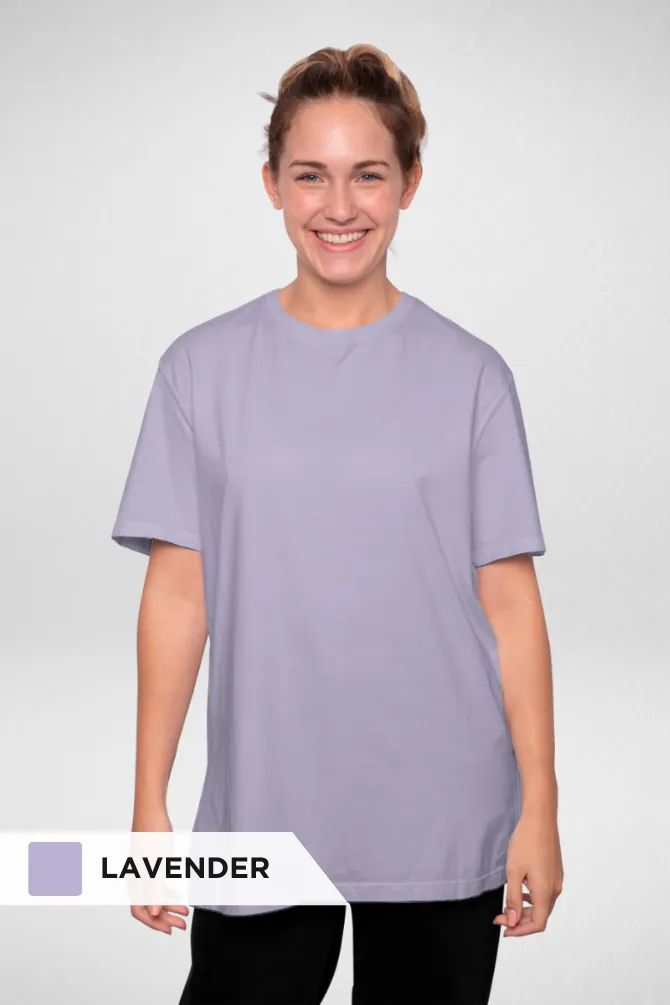 White and Lavender Oversized T-Shirts Combo for Women