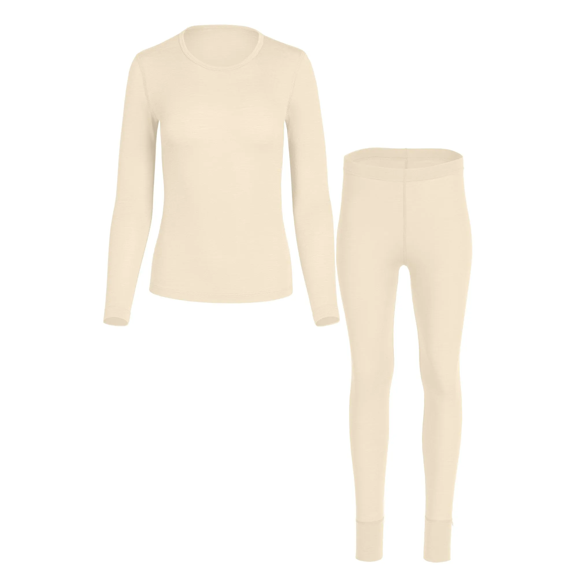 Women's 160 Long Sleeve & Bottoms 2-Piece Natural