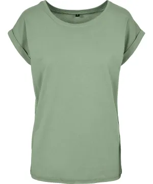 Womens extended shoulder tee | Magic Salvia