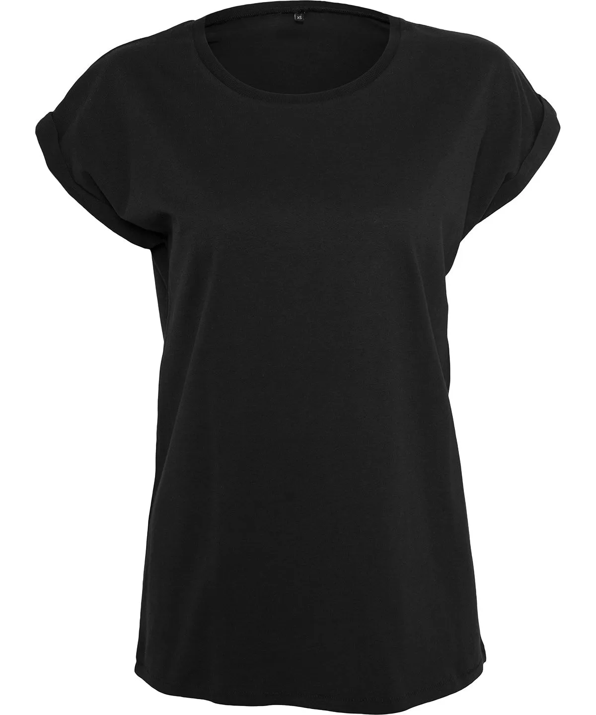 Womens organic extended shoulder tee | Black