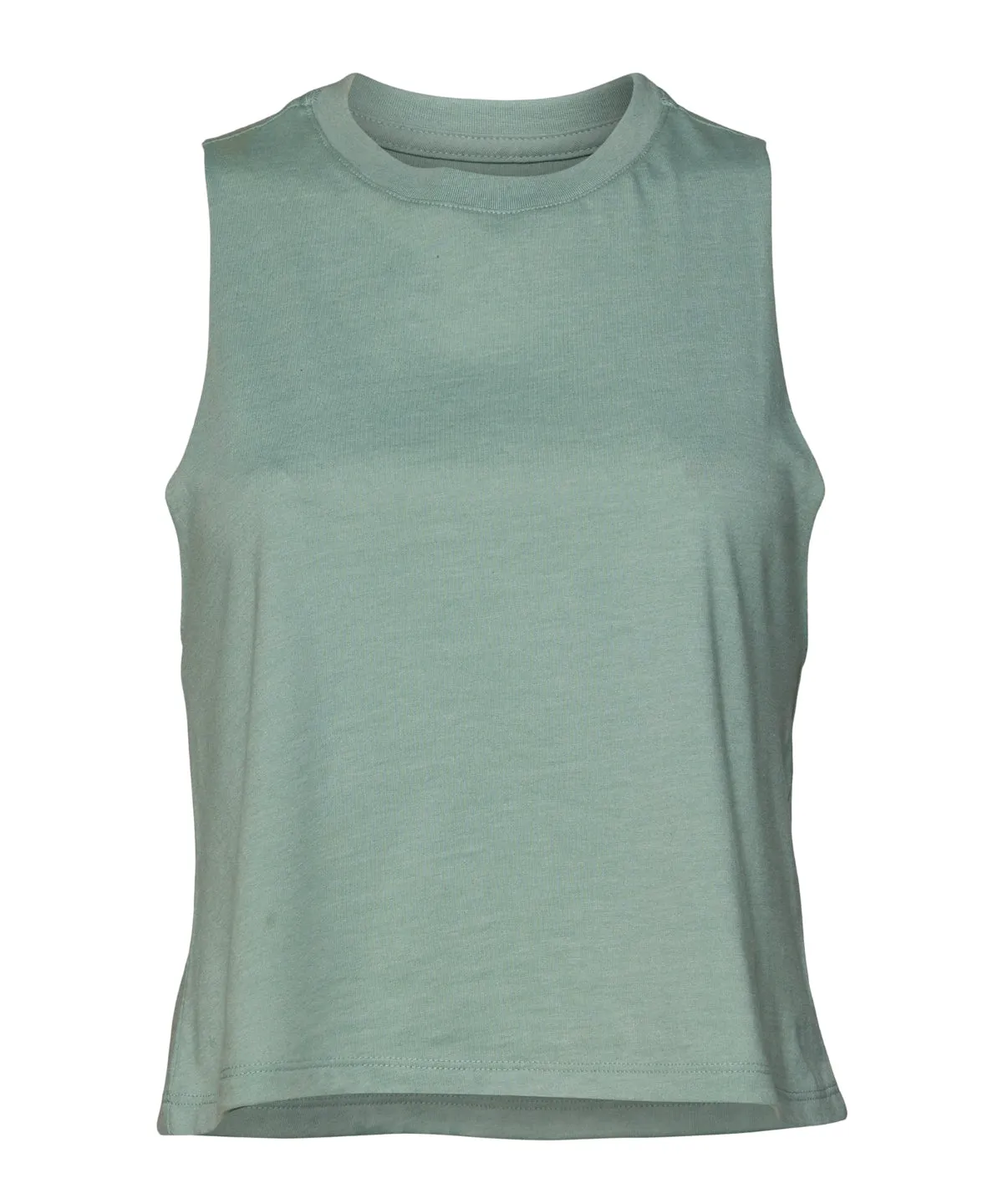 Womens racerback cropped tank | Heather Dusty Blue