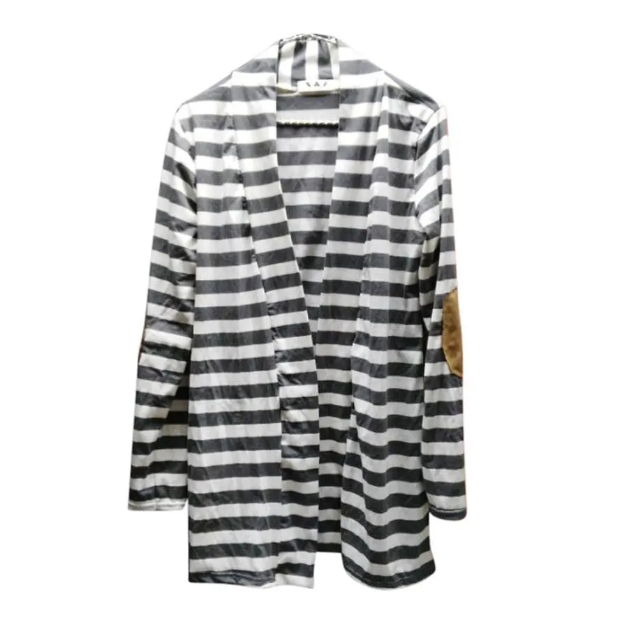 Women's Trench Elegant Casual Long Sleeve Striped Cardigans