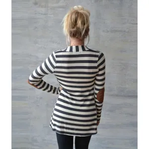 Women's Trench Elegant Casual Long Sleeve Striped Cardigans