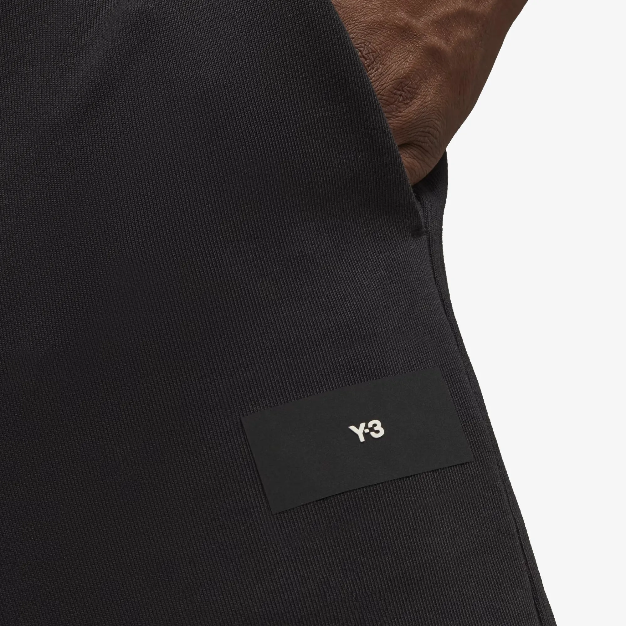 Y-3 | ORGANIC COTTON TERRY STRAIGHT PANTS  { BLACK